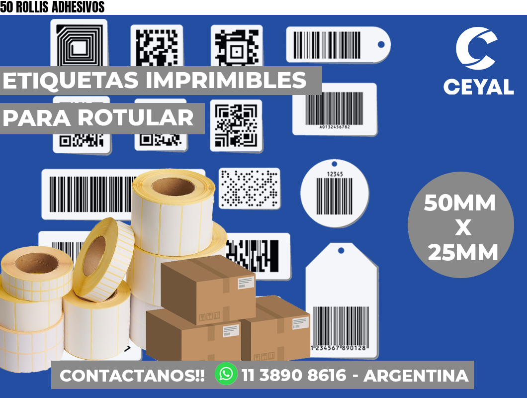 50 ROLLIS ADHESIVOS