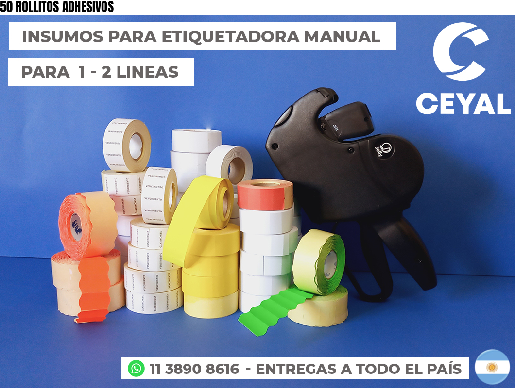 50 ROLLITOS ADHESIVOS