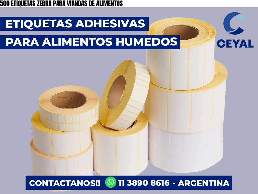 500 ETIQUETAS ZEBRA PARA VIANDAS DE ALIMENTOS