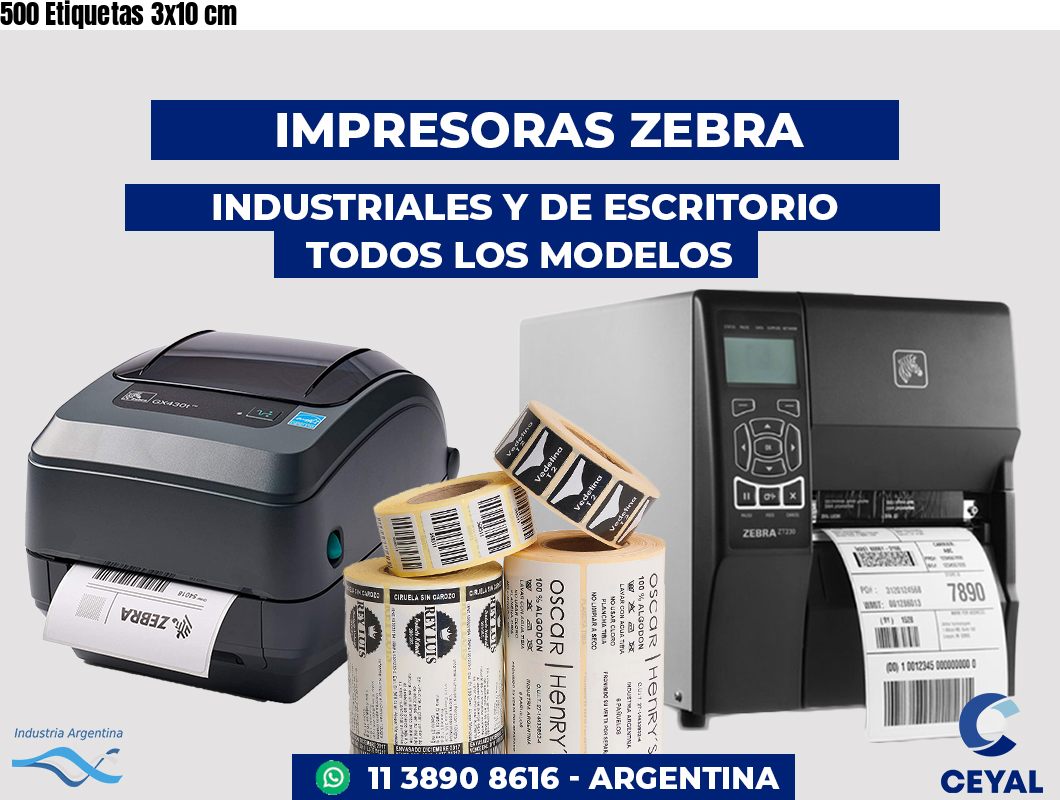 500 Etiquetas 3x10 cm