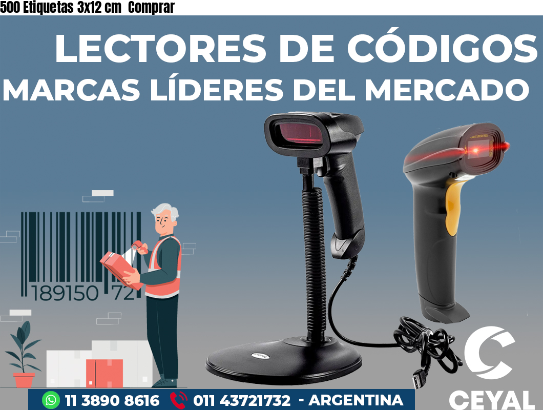 500 Etiquetas 3x12 cm  Comprar