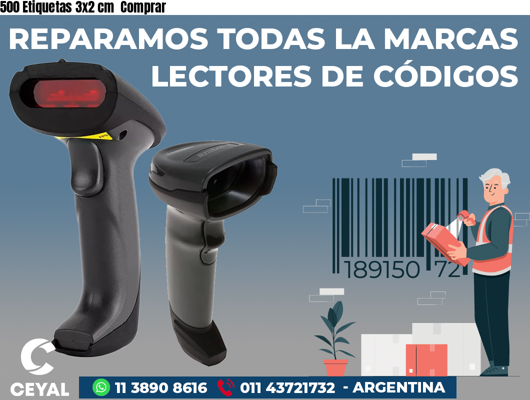 500 Etiquetas 3x2 cm  Comprar