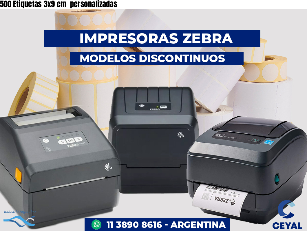 500 Etiquetas 3x9 cm  personalizadas
