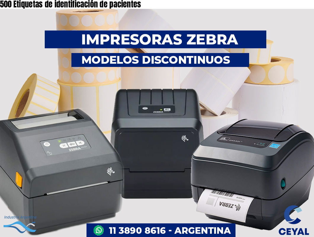 500 Etiquetas de identificación de pacientes