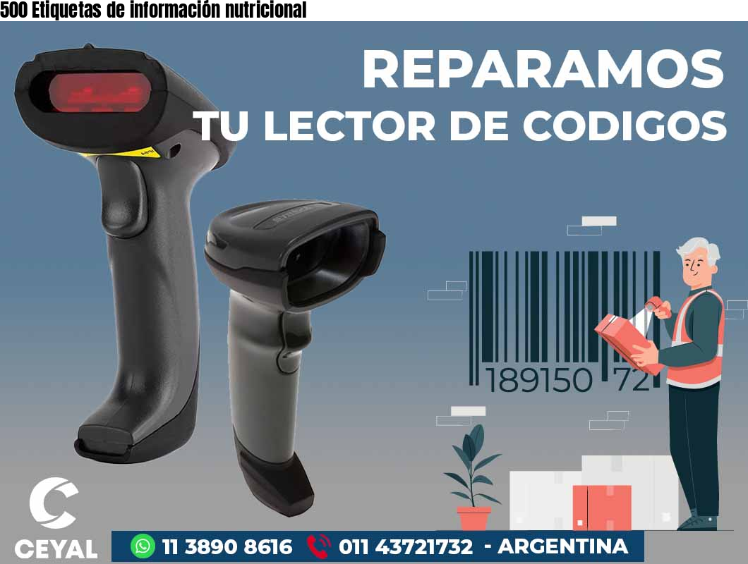 500 Etiquetas de información nutricional