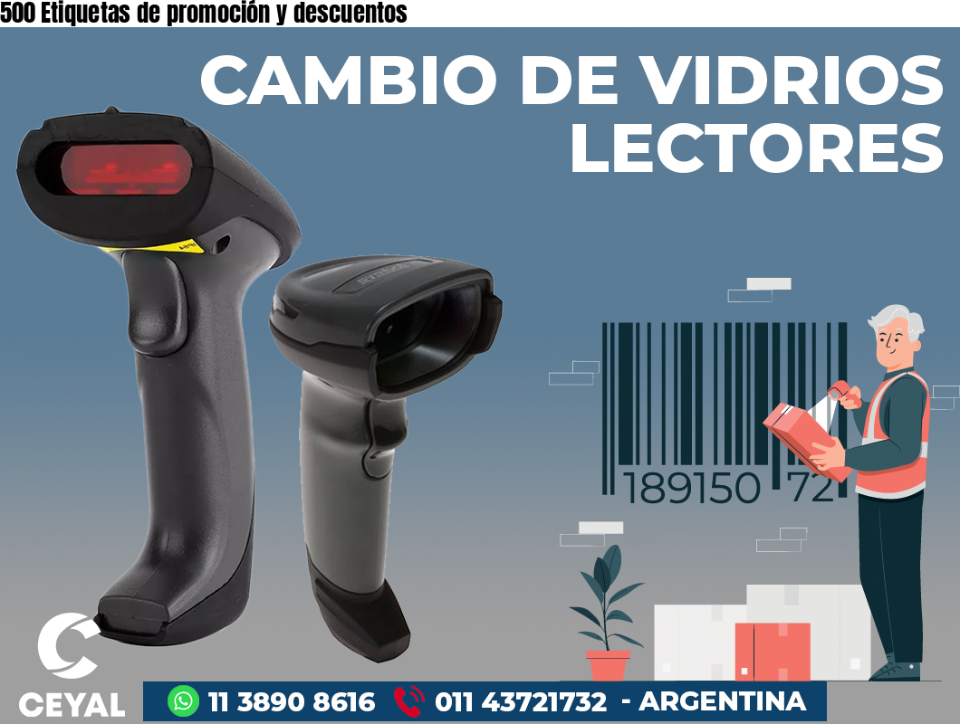 500 Etiquetas de promoción y descuentos