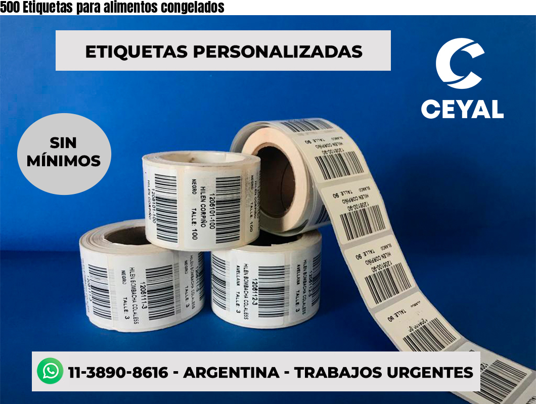 500 Etiquetas para alimentos congelados