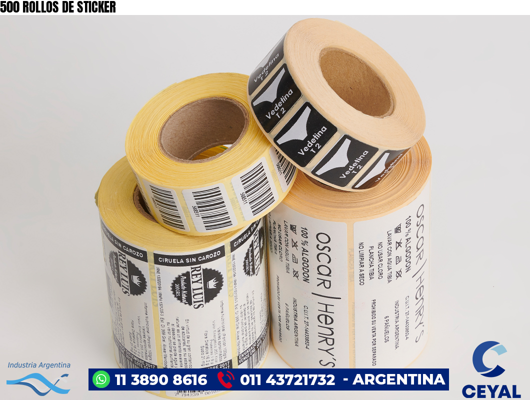 500 ROLLOS DE STICKER