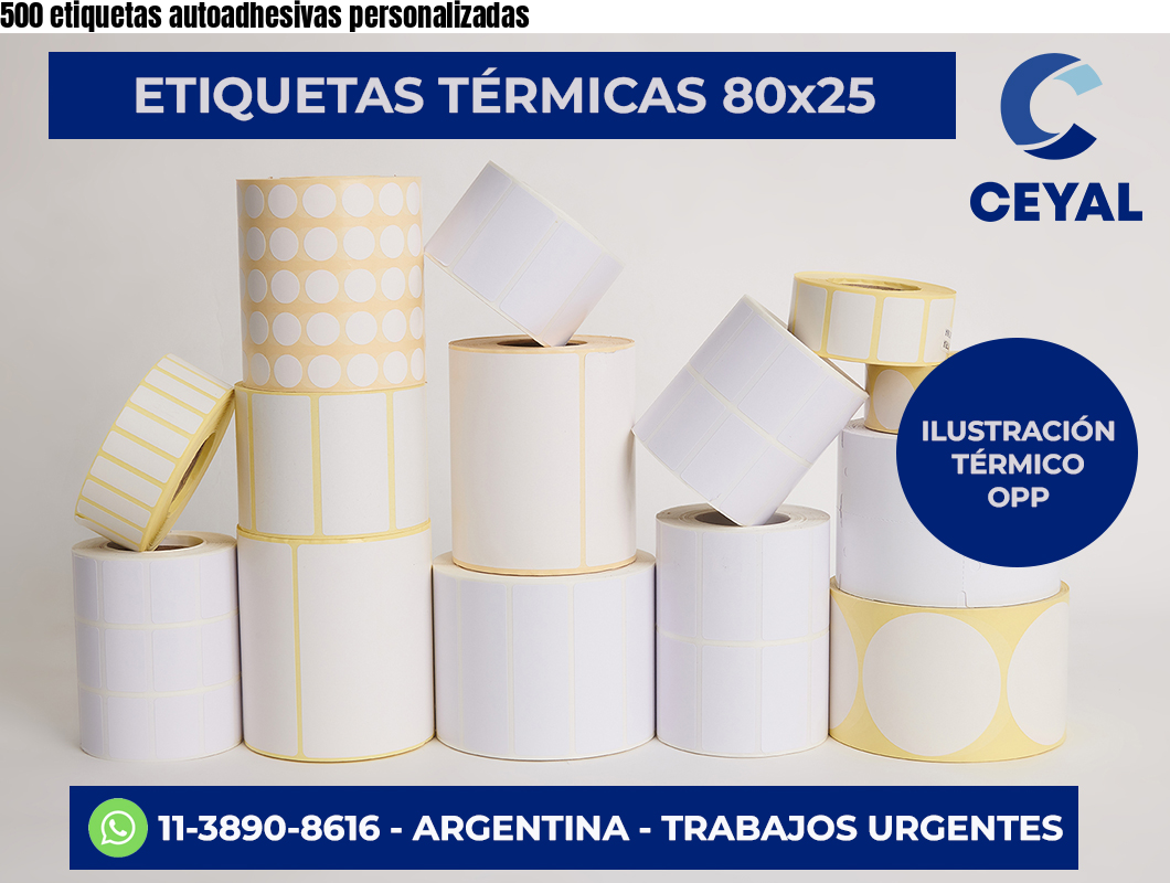 500 etiquetas autoadhesivas personalizadas