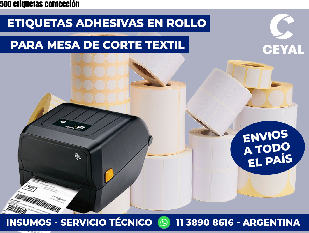 500 etiquetas confección