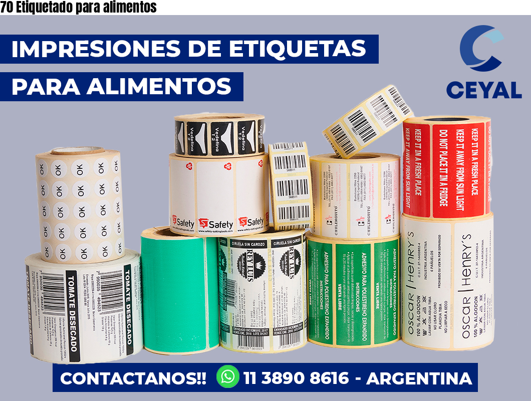 70 Etiquetado para alimentos