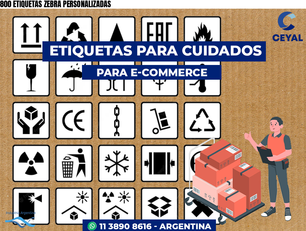 800 ETIQUETAS ZEBRA PERSONALIZADAS
