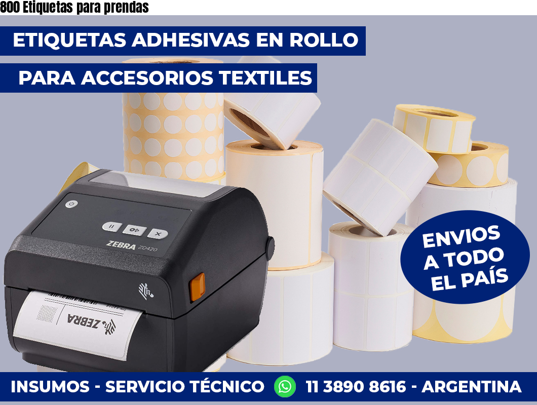 800 Etiquetas para prendas