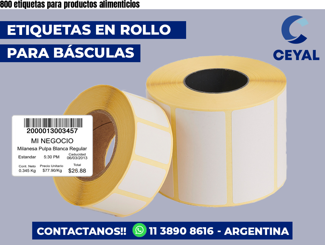 800 etiquetas para productos alimenticios