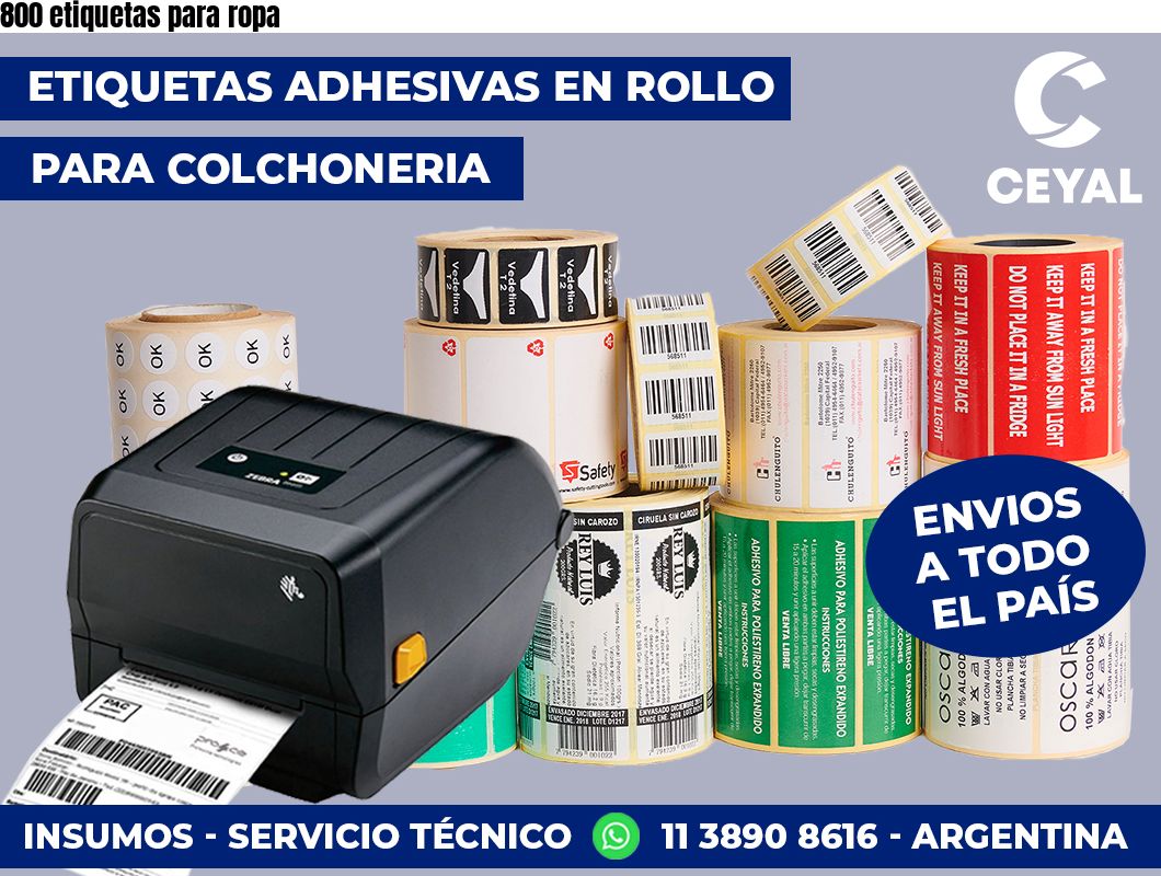 800 etiquetas para ropa