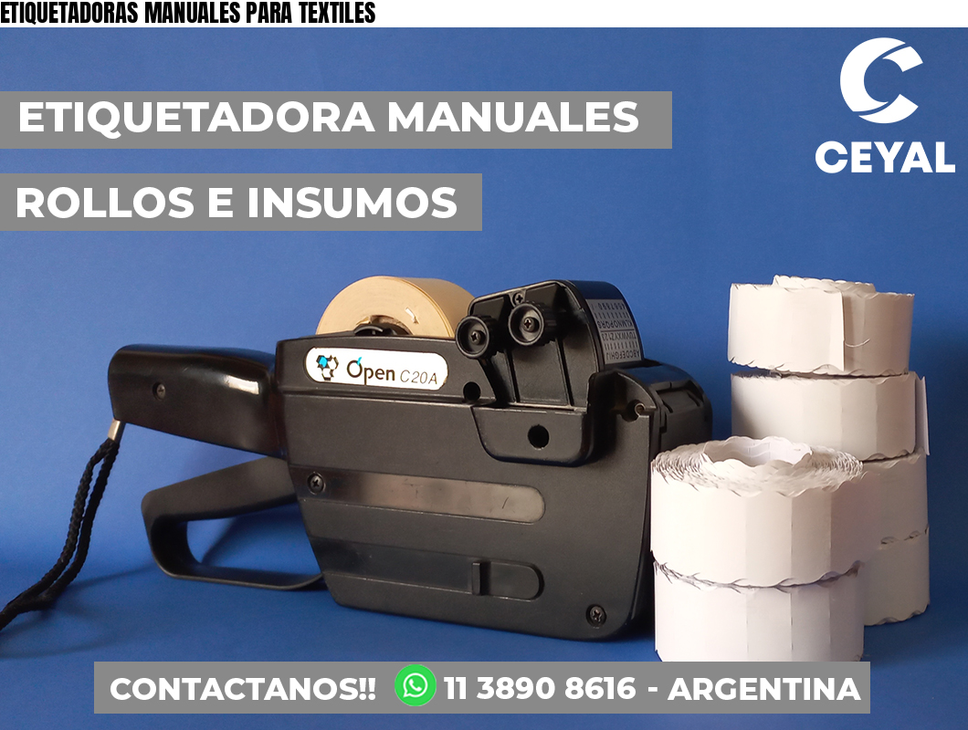ETIQUETADORAS MANUALES PARA TEXTILES