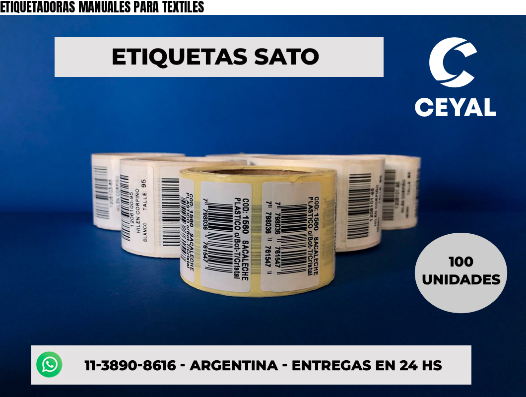 ETIQUETADORAS MANUALES PARA TEXTILES