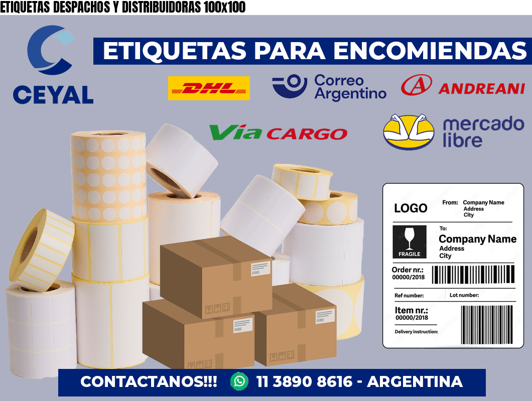 ETIQUETAS DESPACHOS Y DISTRIBUIDORAS 100×100