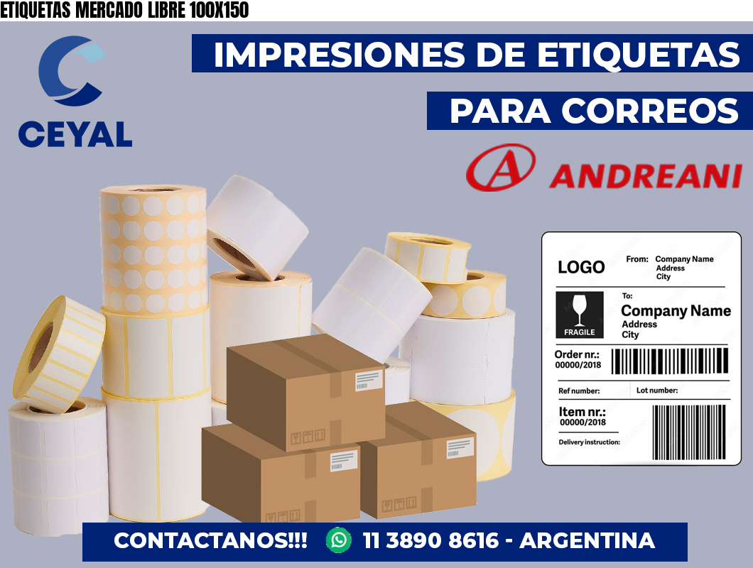 ETIQUETAS MERCADO LIBRE 100X150