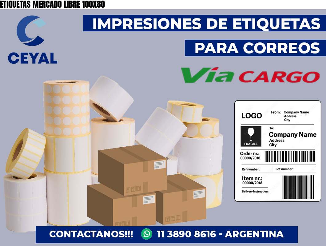 ETIQUETAS MERCADO LIBRE 100X80