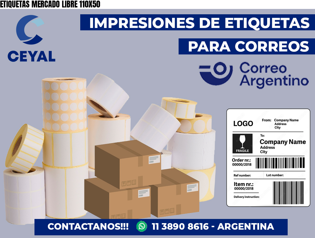 ETIQUETAS MERCADO LIBRE 110X50