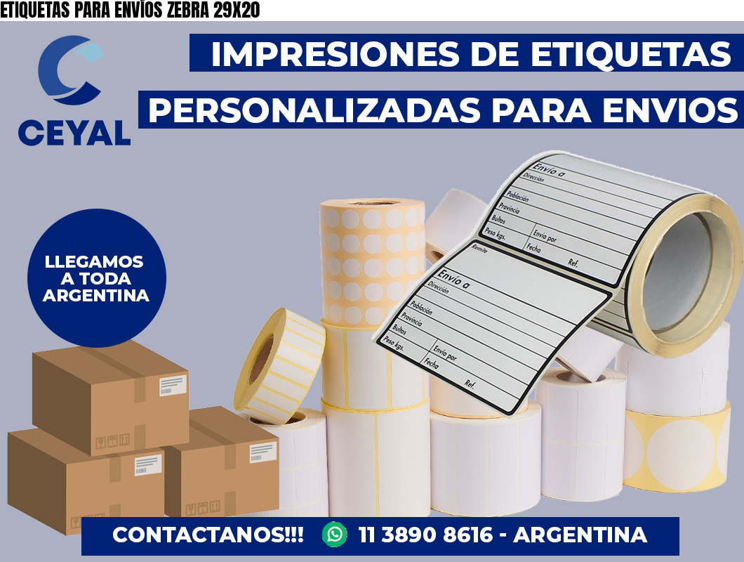 ETIQUETAS PARA ENVÍOS ZEBRA 29X20
