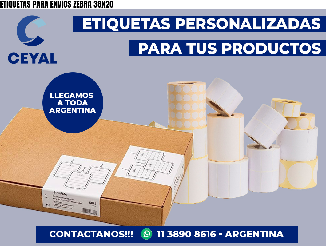 ETIQUETAS PARA ENVÍOS ZEBRA 38X20