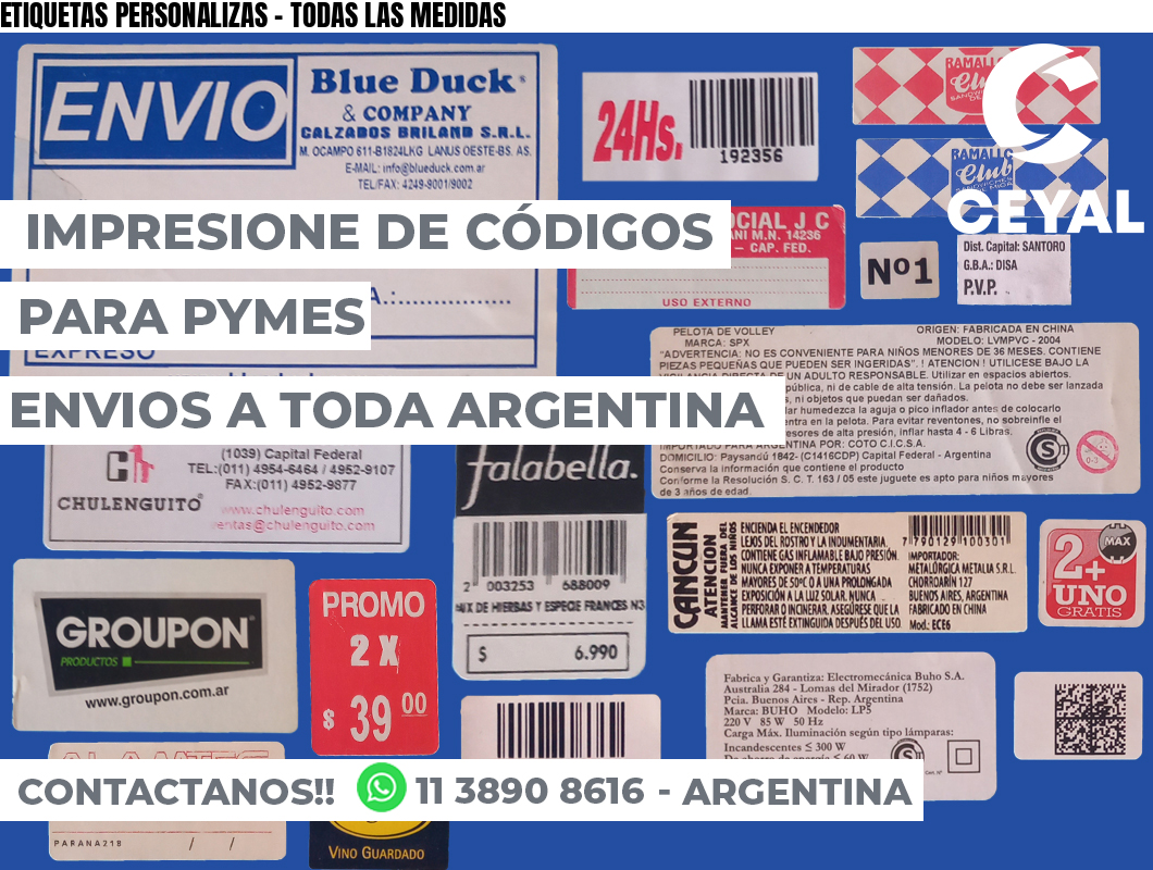 ETIQUETAS PERSONALIZAS – TODAS LAS MEDIDAS
