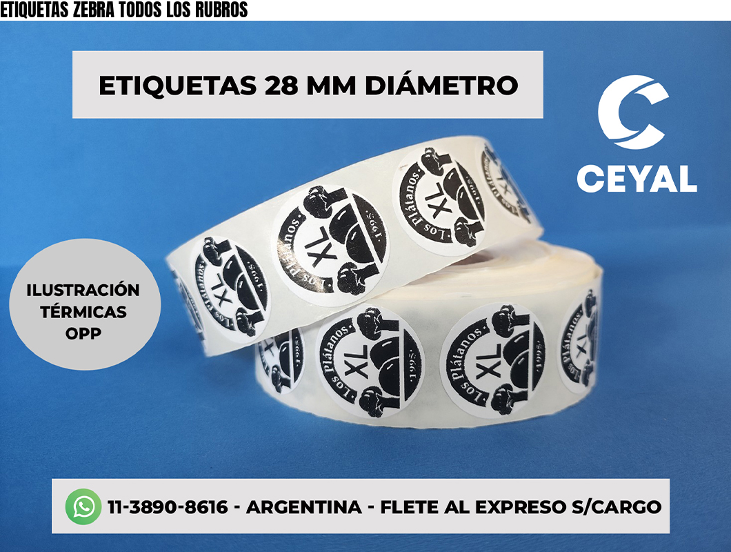 ETIQUETAS ZEBRA TODOS LOS RUBROS