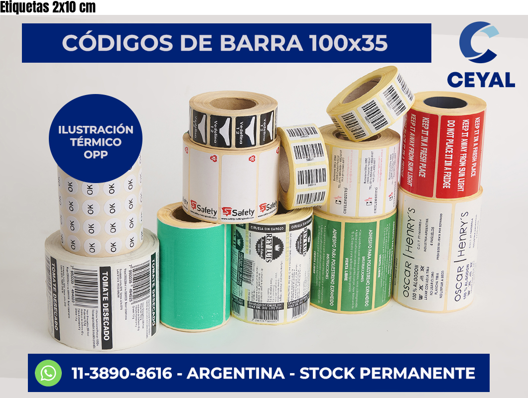 Etiquetas 2×10 cm
