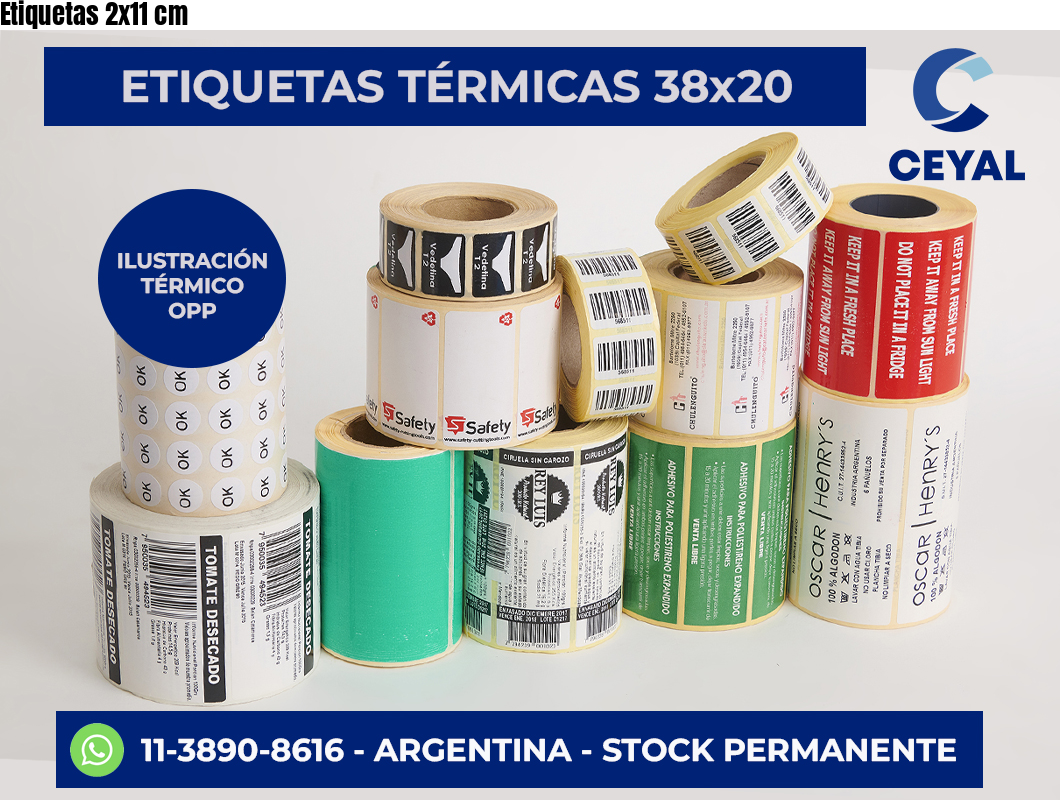 Etiquetas 2×11 cm