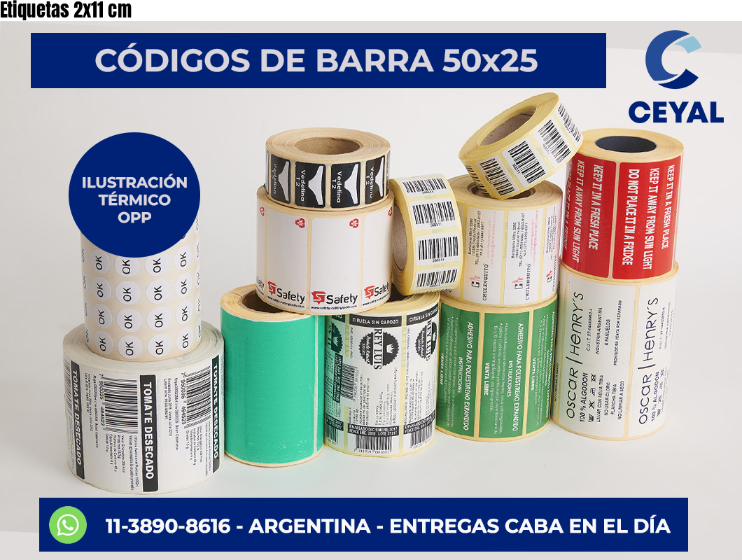 Etiquetas 2×11 cm