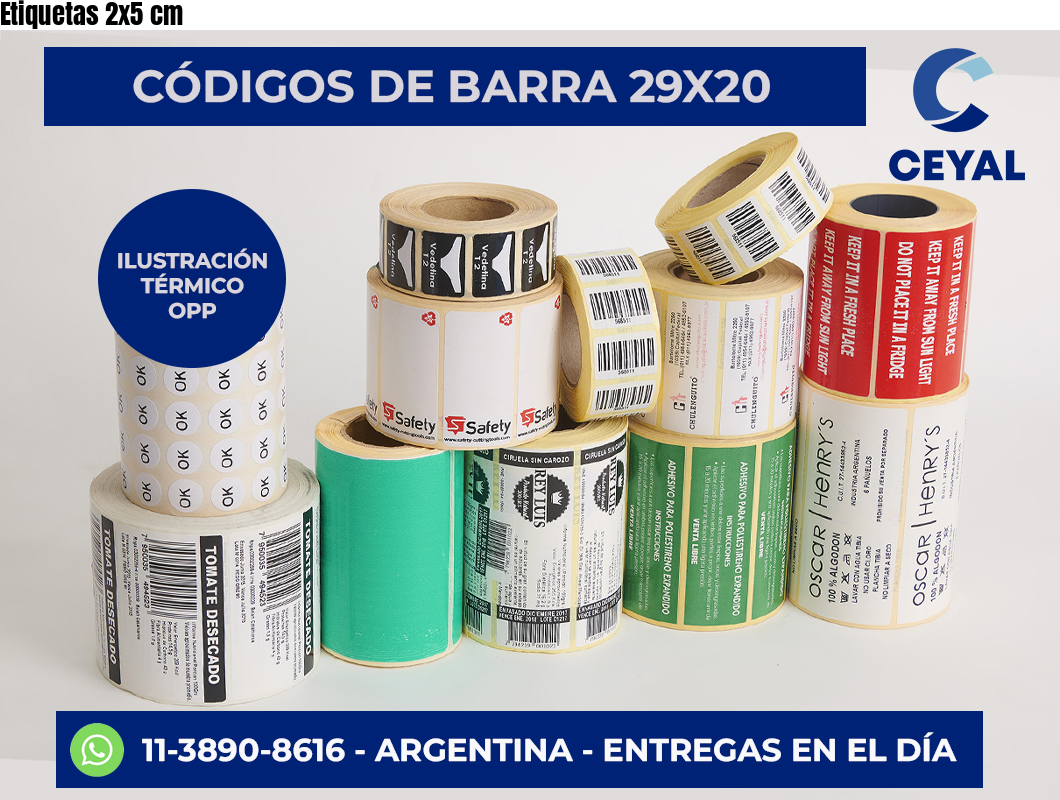 Etiquetas 2×5 cm