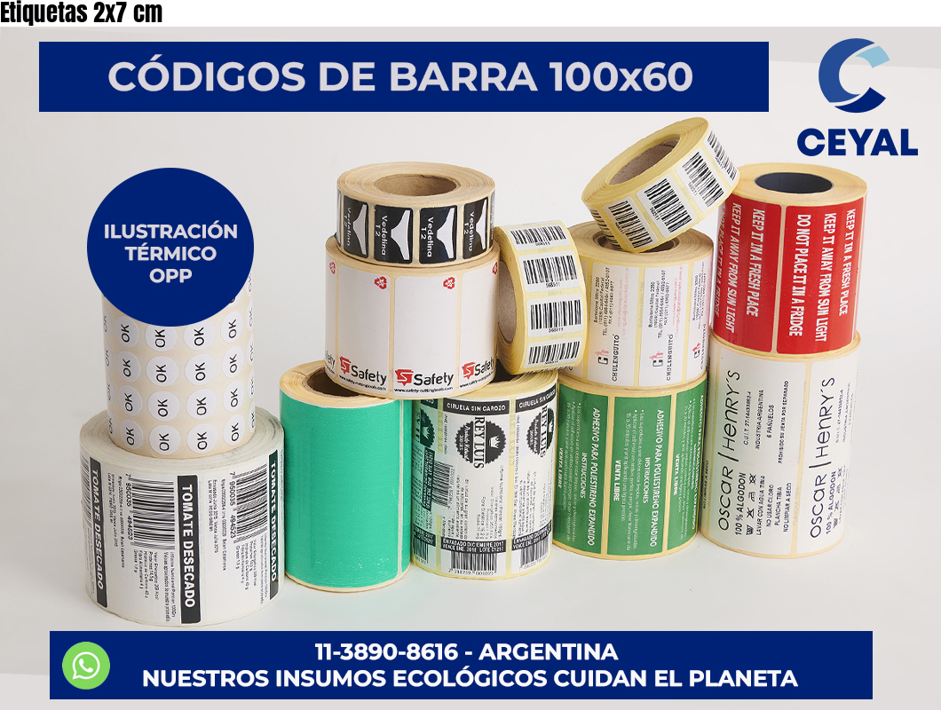 Etiquetas 2×7 cm