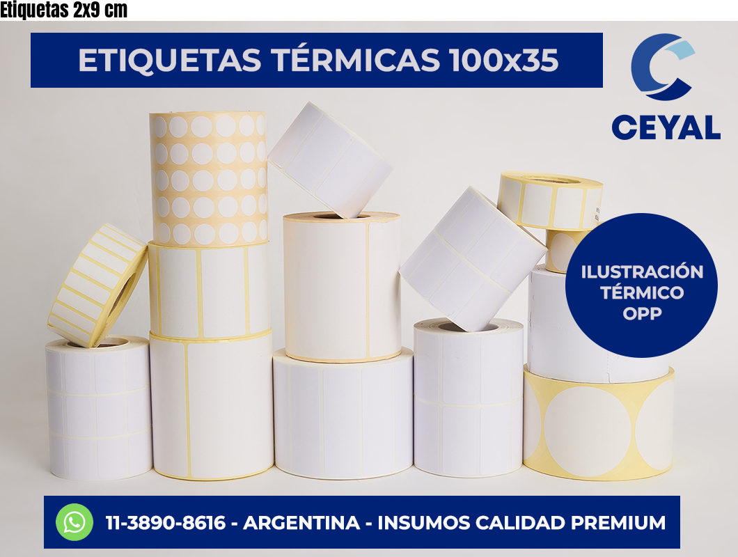 Etiquetas 2×9 cm