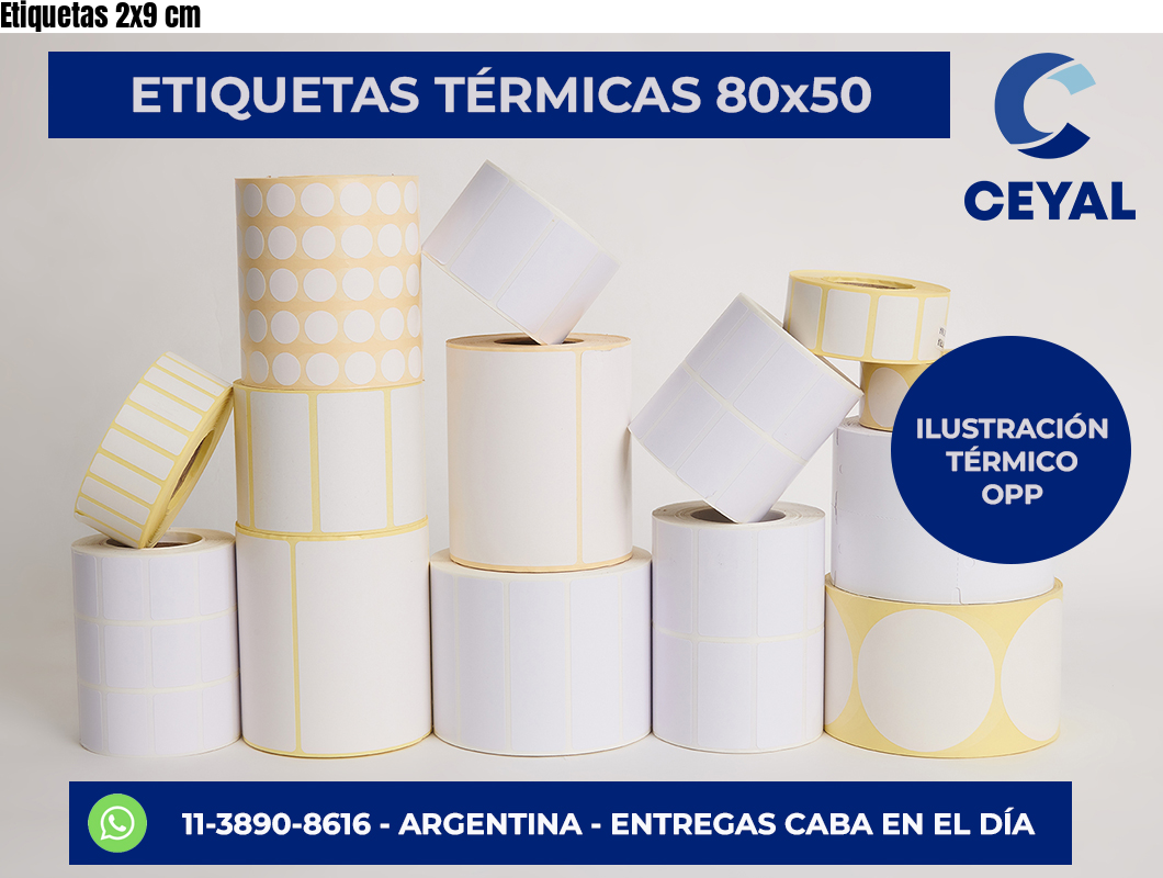 Etiquetas 2×9 cm