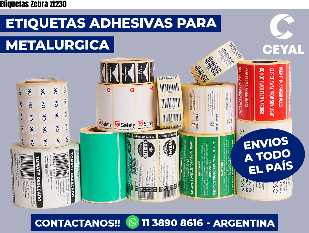 Etiquetas Zebra zt230