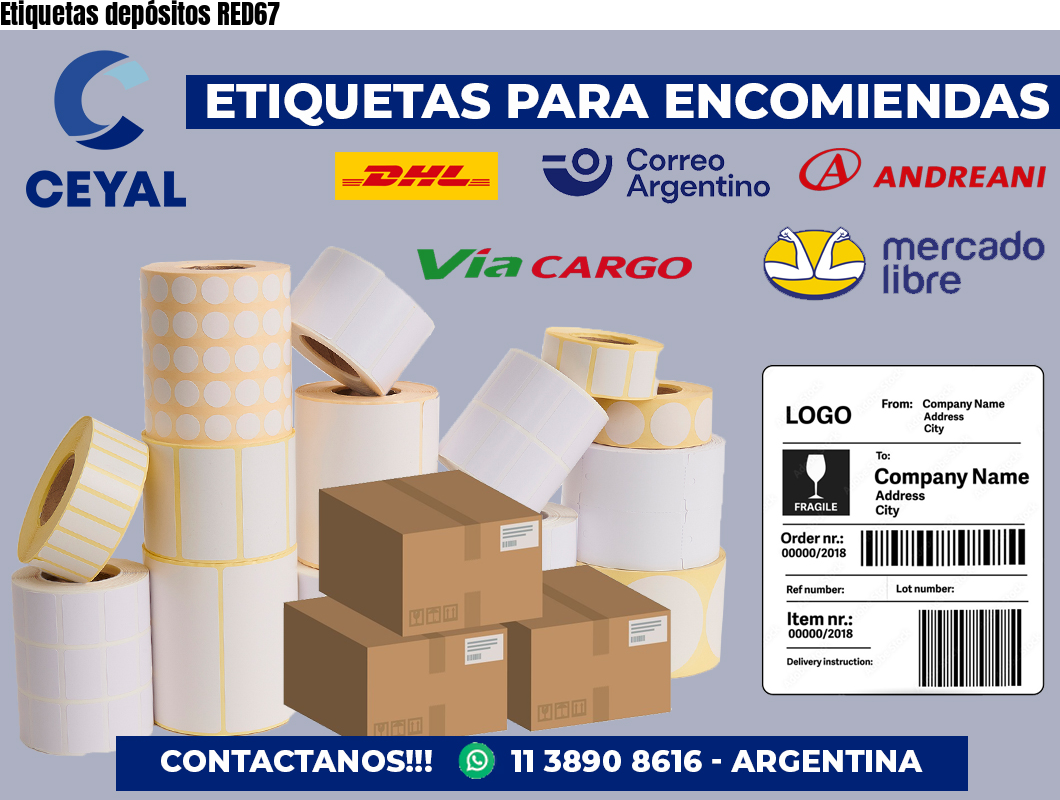 Etiquetas depósitos RED67