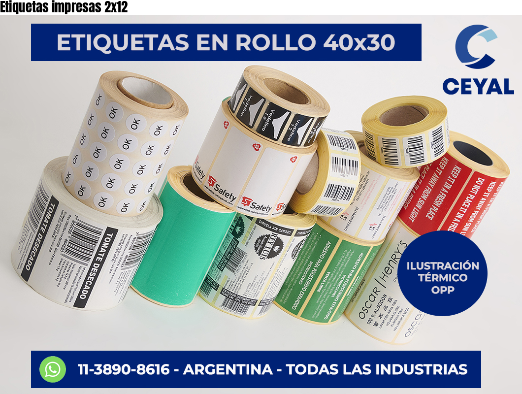 Etiquetas impresas 2×12
