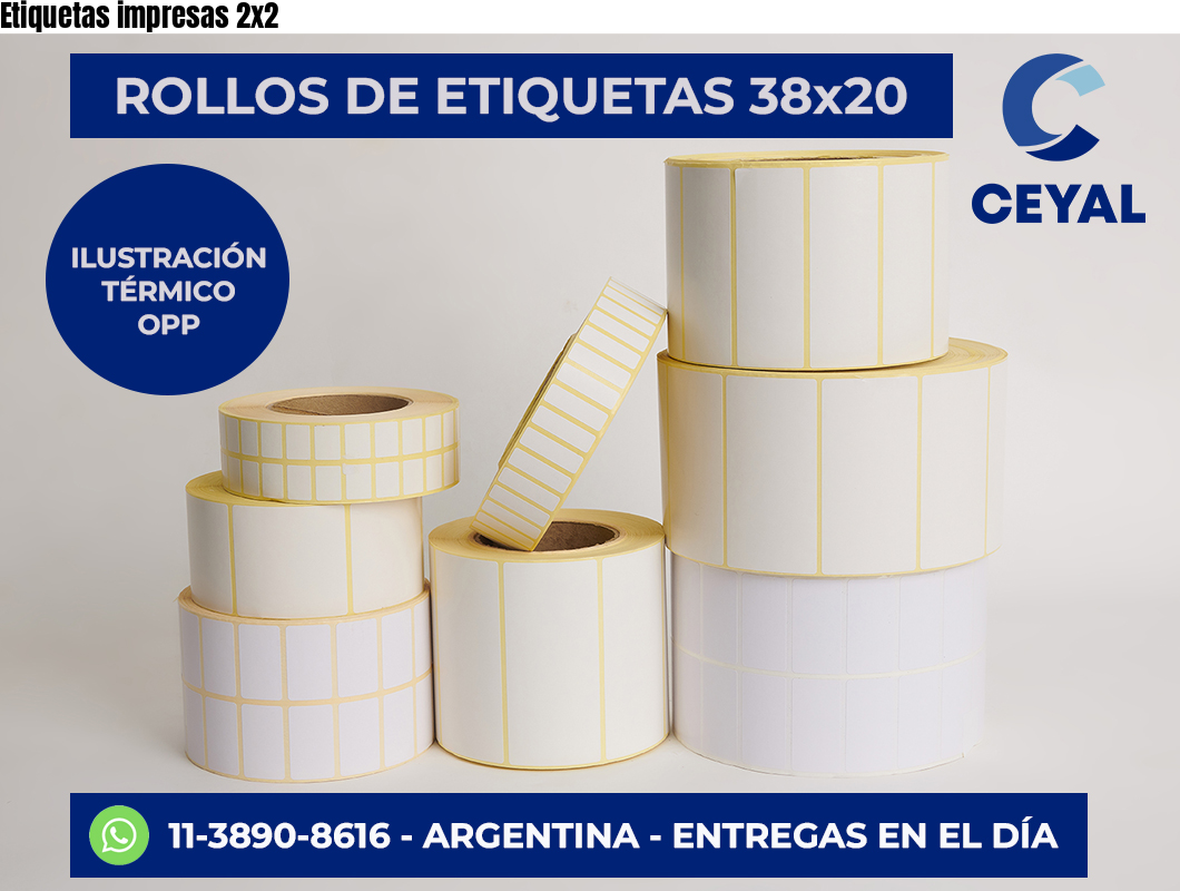 Etiquetas impresas 2×2