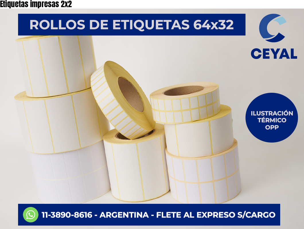 Etiquetas impresas 2×2