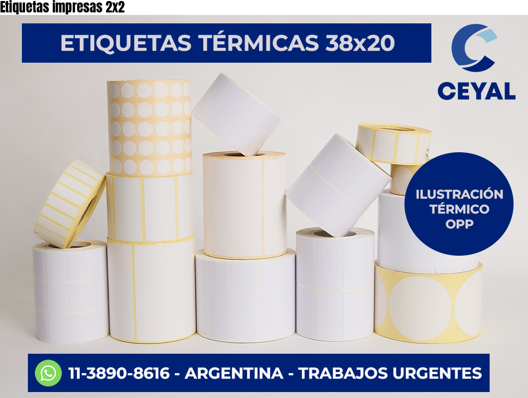 Etiquetas impresas 2×2