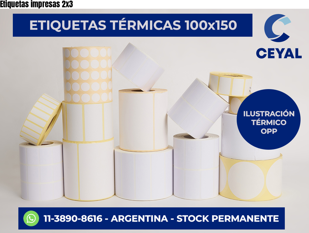 Etiquetas impresas 2×3
