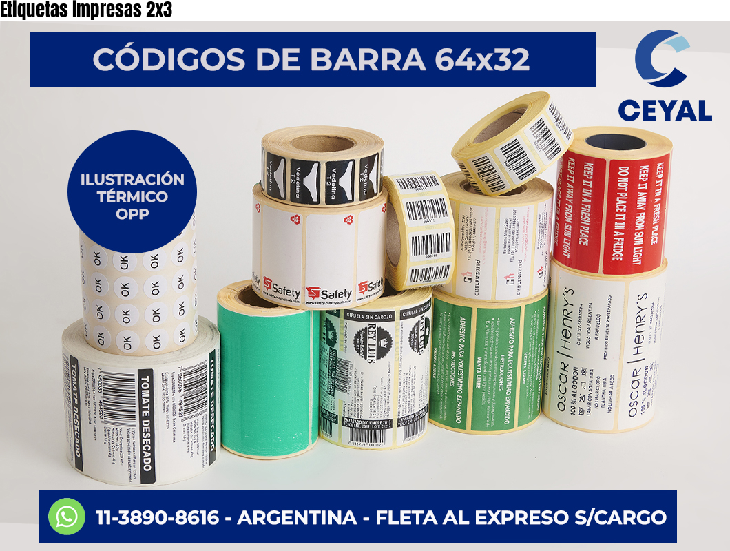 Etiquetas impresas 2×3