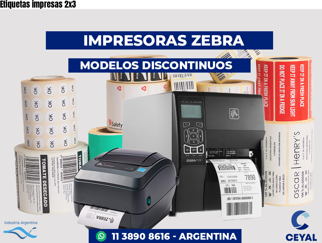 Etiquetas impresas 2x3
