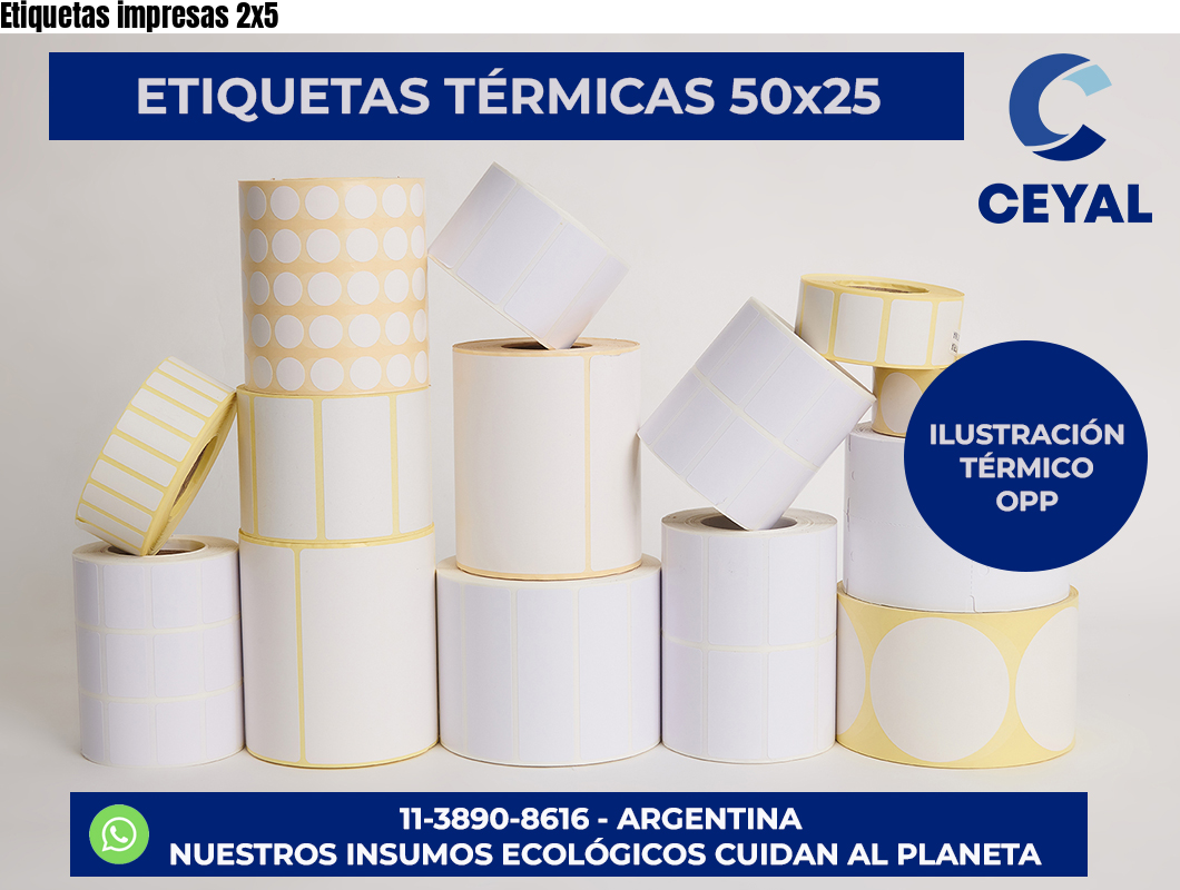 Etiquetas impresas 2×5