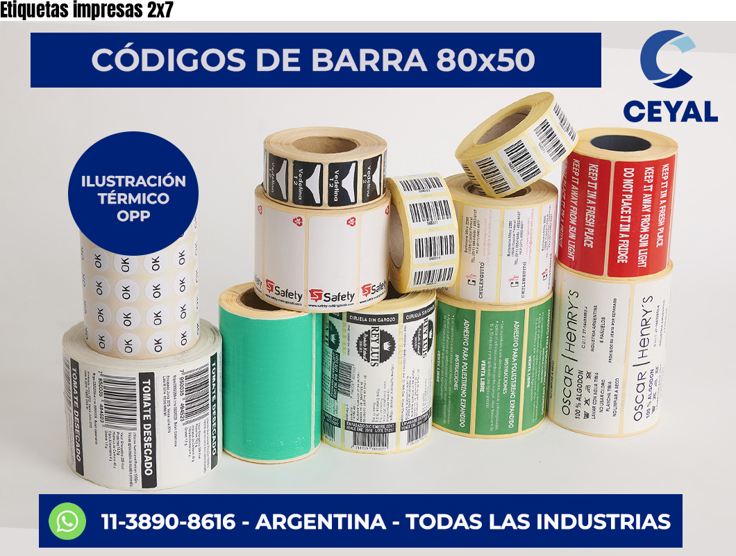 Etiquetas impresas 2×7
