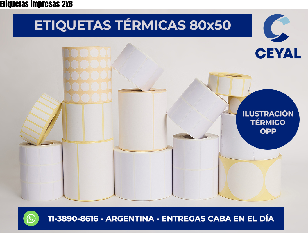 Etiquetas impresas 2×8