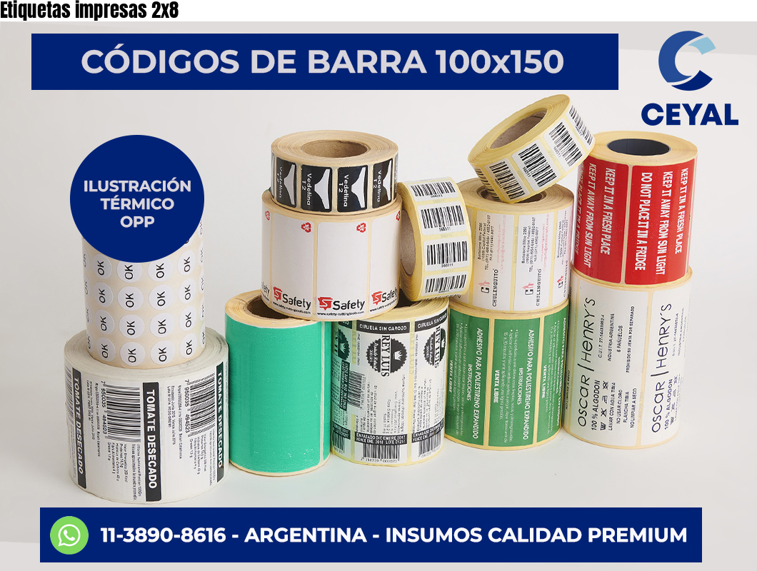 Etiquetas impresas 2×8