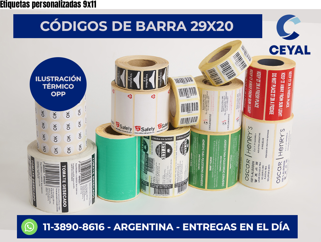 Etiquetas personalizadas 9×11